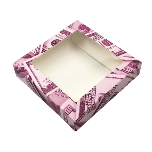 Money Print Lash Packaging Boxes (10 Pack) – Luxury Pink Cash Design